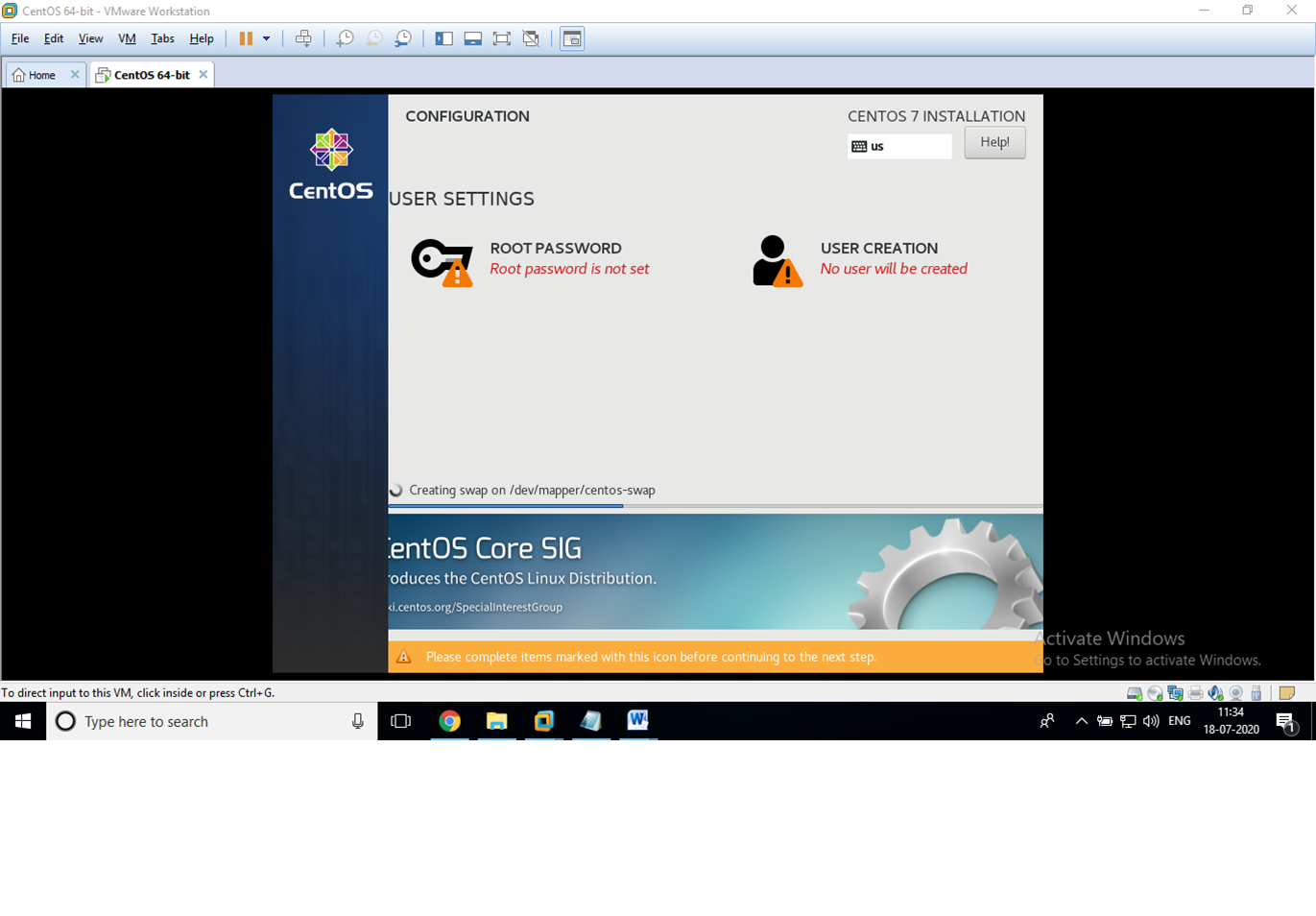 Centos Installation
